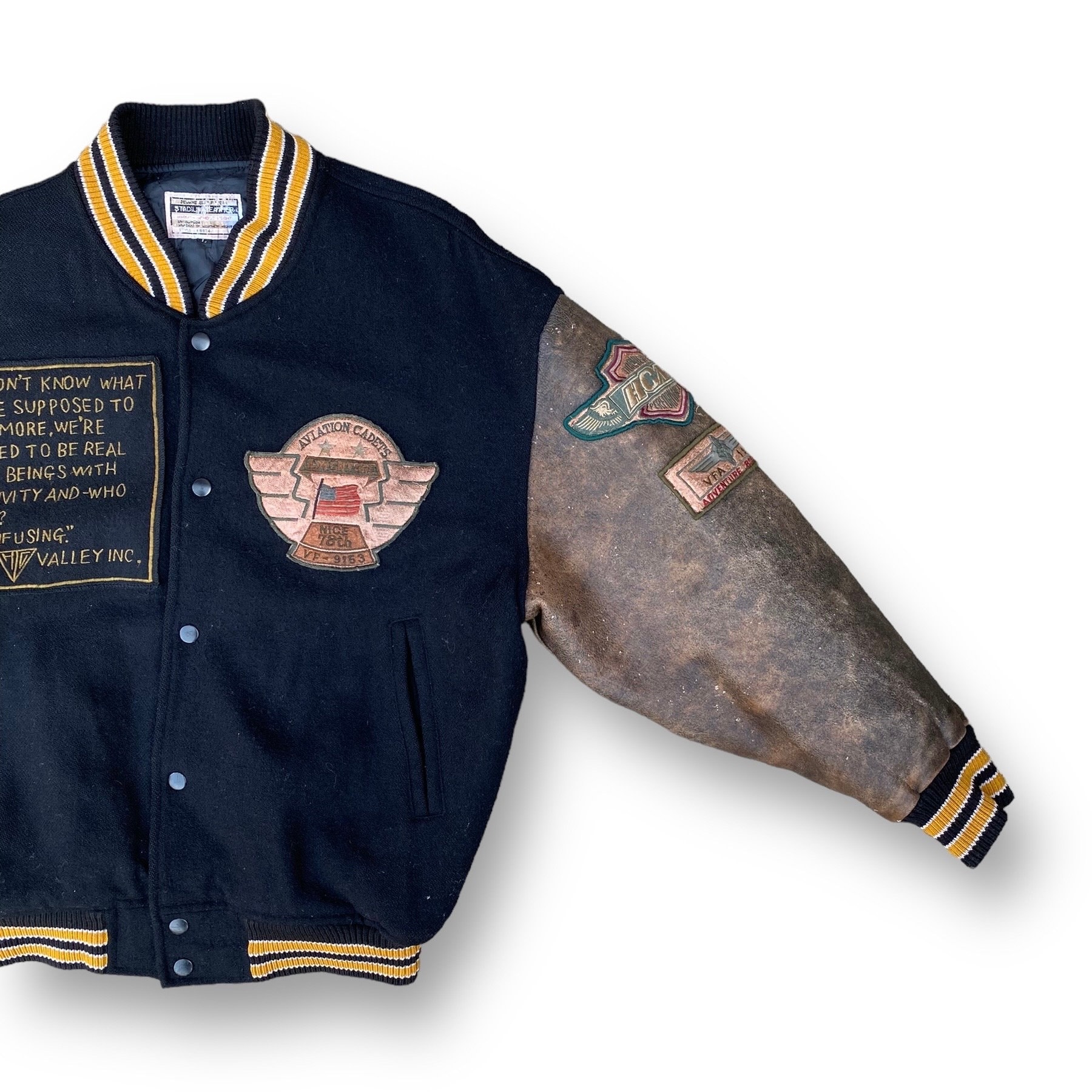 Vintage 90s the British Confession Varsity Jacket Large Emboridery 