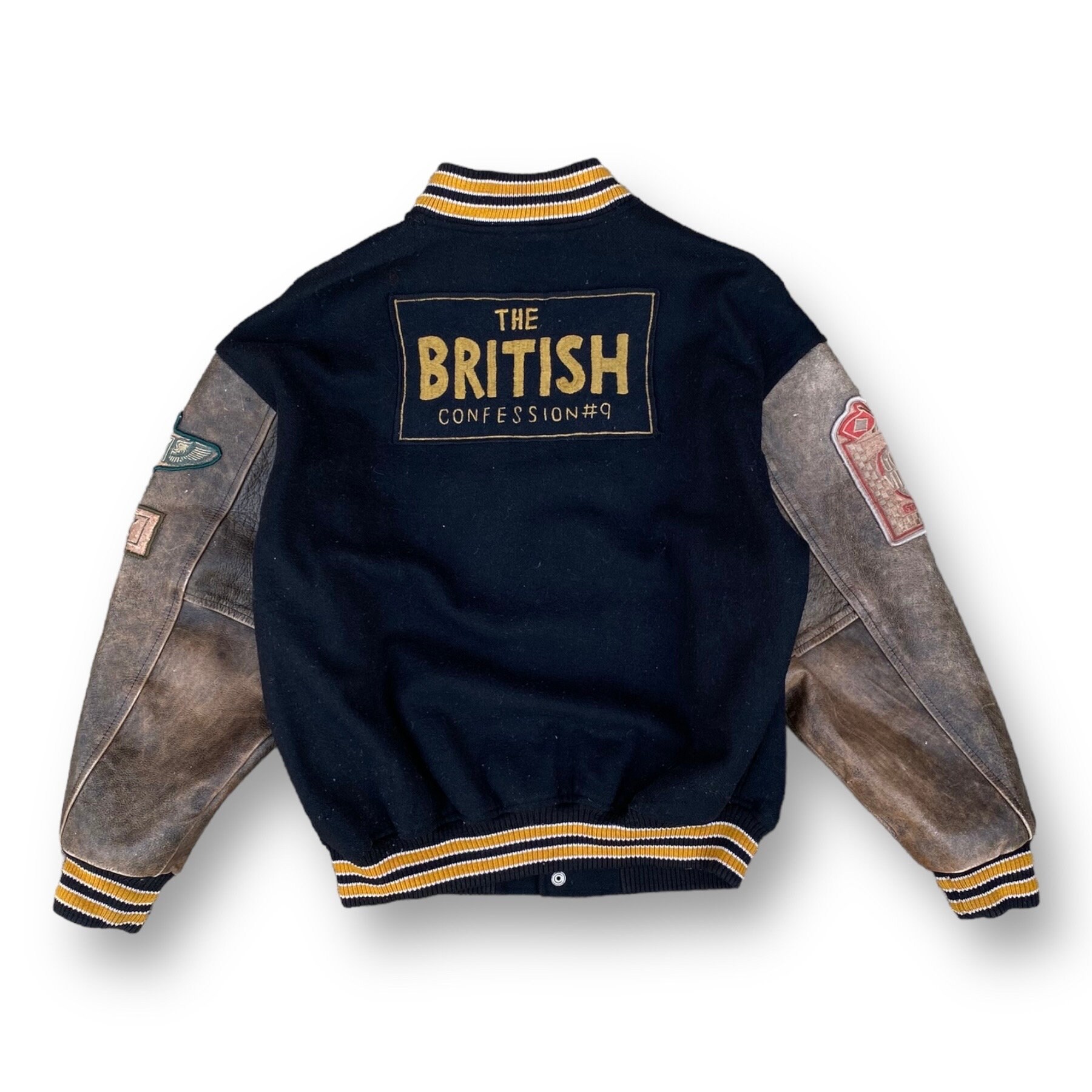 Vintage 90s the British Confession Varsity Jacket Large Emboridery 