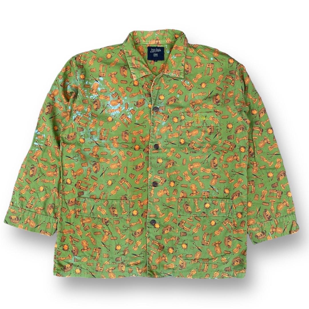 トップス 90s Jean Paul Gaultier Big Collar shirt Vintage 90s Jean Paul Gaultier JPG Long Sleeve Collar Shirt