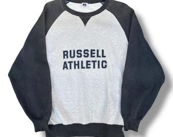 Vintage 1990s Russell Athletics Quarter Button Hoodie / 90s Hoodie