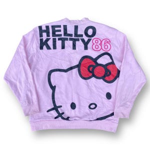 Vintage Hello Kitty 86 Sweatshirt Pull Over Crew Neck Full Print Japan Cartoon Character by Yuko Shimizu Japanese Brand Size M
