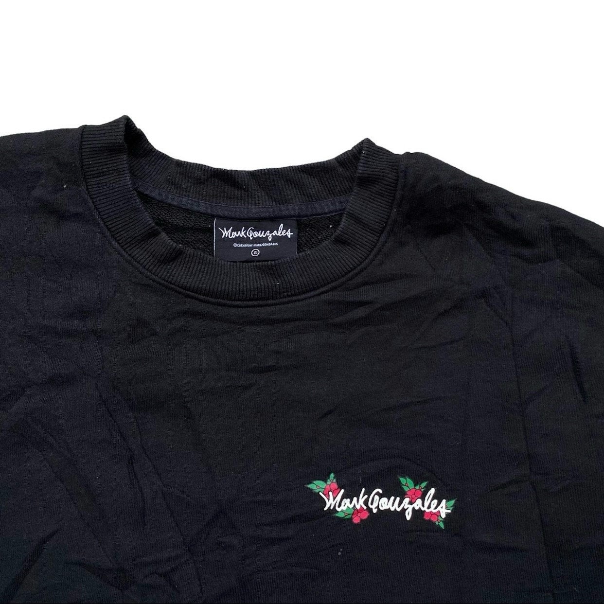 さらに100円引き◆Mark Gonzales◆MOTION SIGN LOGO SWEATSHIRT Vintage Mark Gonzales Crewneck Sweatshirt Print Logo Blue