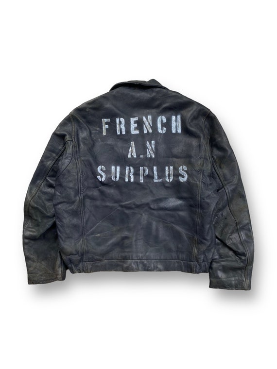Vintage 50s French A.N Surplus Navy Air Force French Leather 