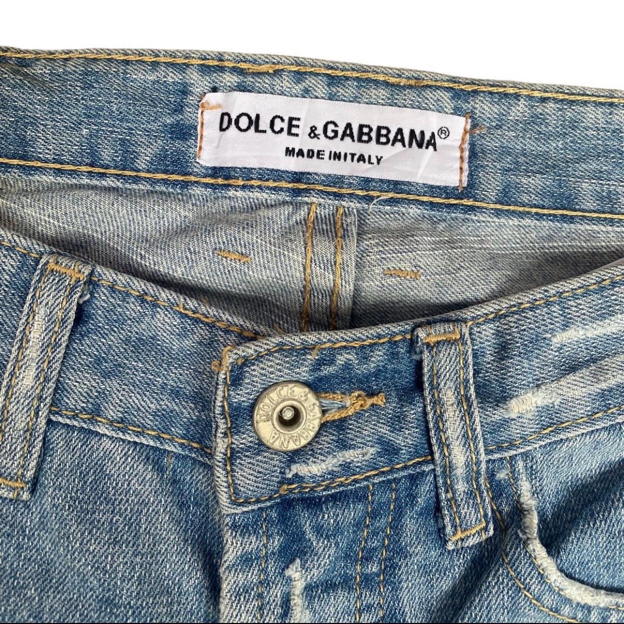 Vintage 90s Dolce Gabbana D&G Distressed Jeans Rare Design Made in
