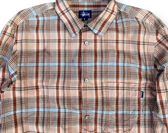 Vintage Checkered Stussy Shirt Large Made in USA Single