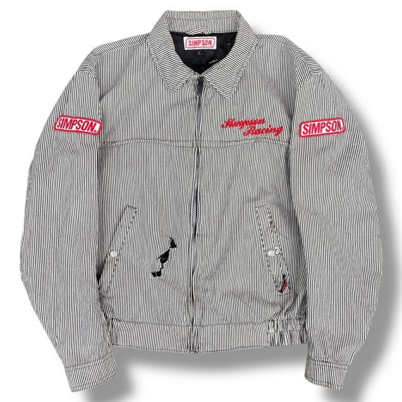Vintage Simpson Racing Team Motorsport Stripe Bomber Jacket Full