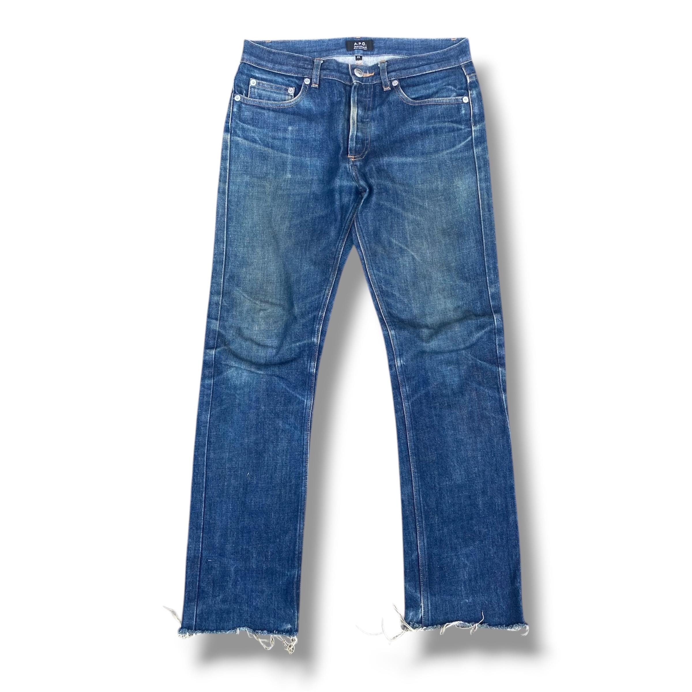 Vintage A. P.C. New Cure H Slim Fit Jeans Size 29, A. P.C. Paris Faded Blue Denim Pants, Men's Raw Hem Skinny Jeans, Japanese Selvedge Style