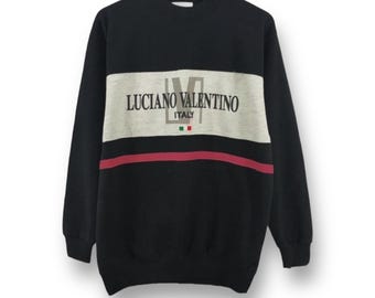 Vintage 90s Luciano Valentino Italy Sweatshirt Large Big Spellout