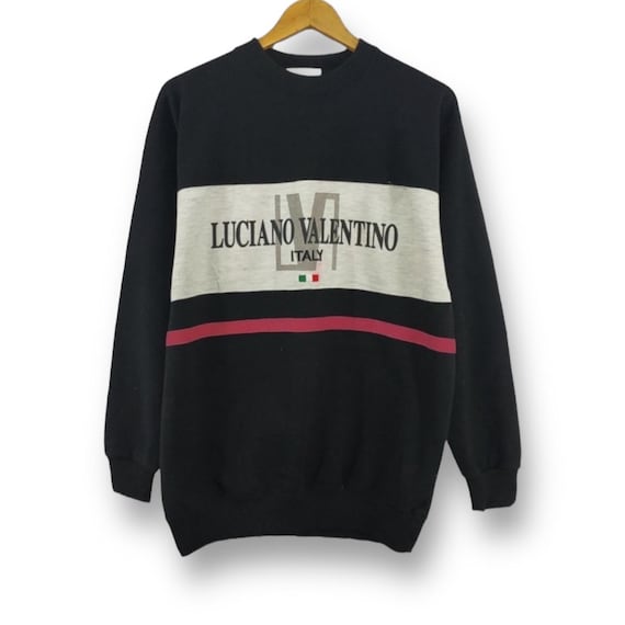 Vintage 90s Luciano Valentino Italy Sweatshirt Large Big Spellout
