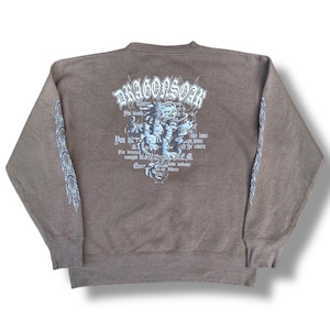 Vintage 90s Beaumere Dragon Sukajan Style Sweatshirt Japan Traditional Yakuza  Pullover Crewneck Size L