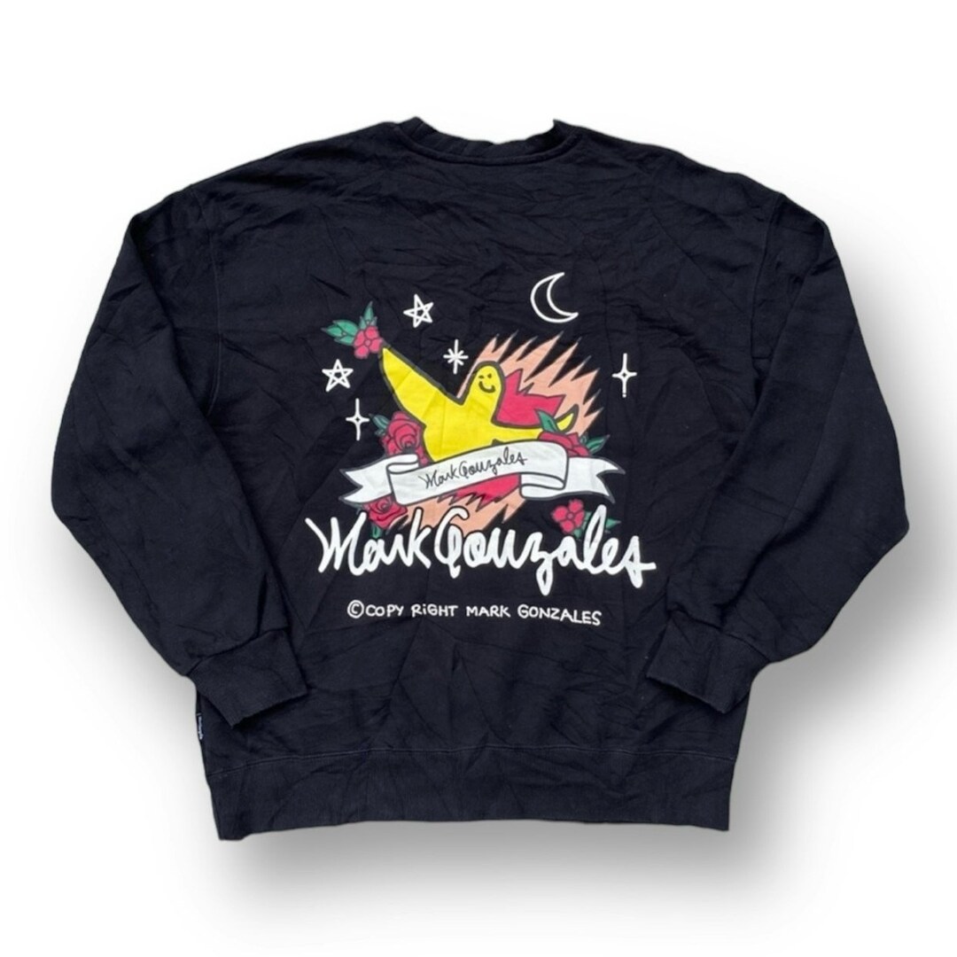 スウェット・トレーナー Mark Gonzales ANGEL DOLL GRAPHIC SWEATSHIRT MARK GONZALES]☆WOMENS ANGEL WAPPEN CROPPED SWEATSHIRT (MARK