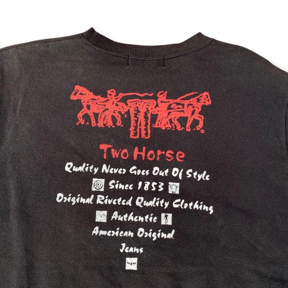 Vintage 90s Levis Red Tab Tops Sportswear Sweatshirt Two Horse