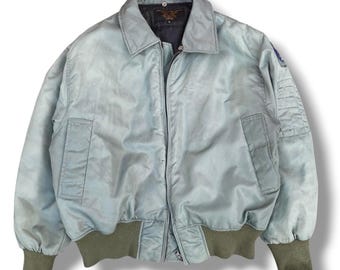 Vintage jaren 90 Ma-1 vluchtjack militaire stijl bomberjack CWU-45/P US Air Force ontworpen maat L