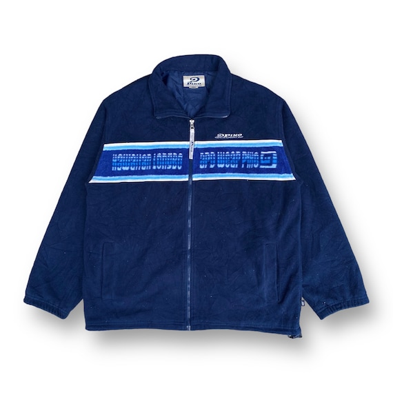 Vintage 90s Piko Hawaiian Longboard Wear Fleece Blue Full Zip
