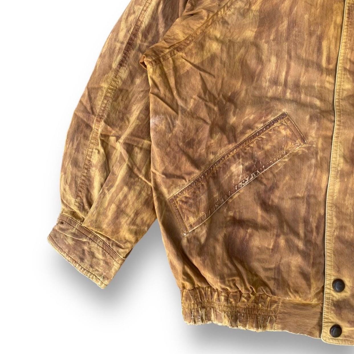 Rare! Vintage 90s Burberrys Bomber Jacket Medium Wood Skin Design