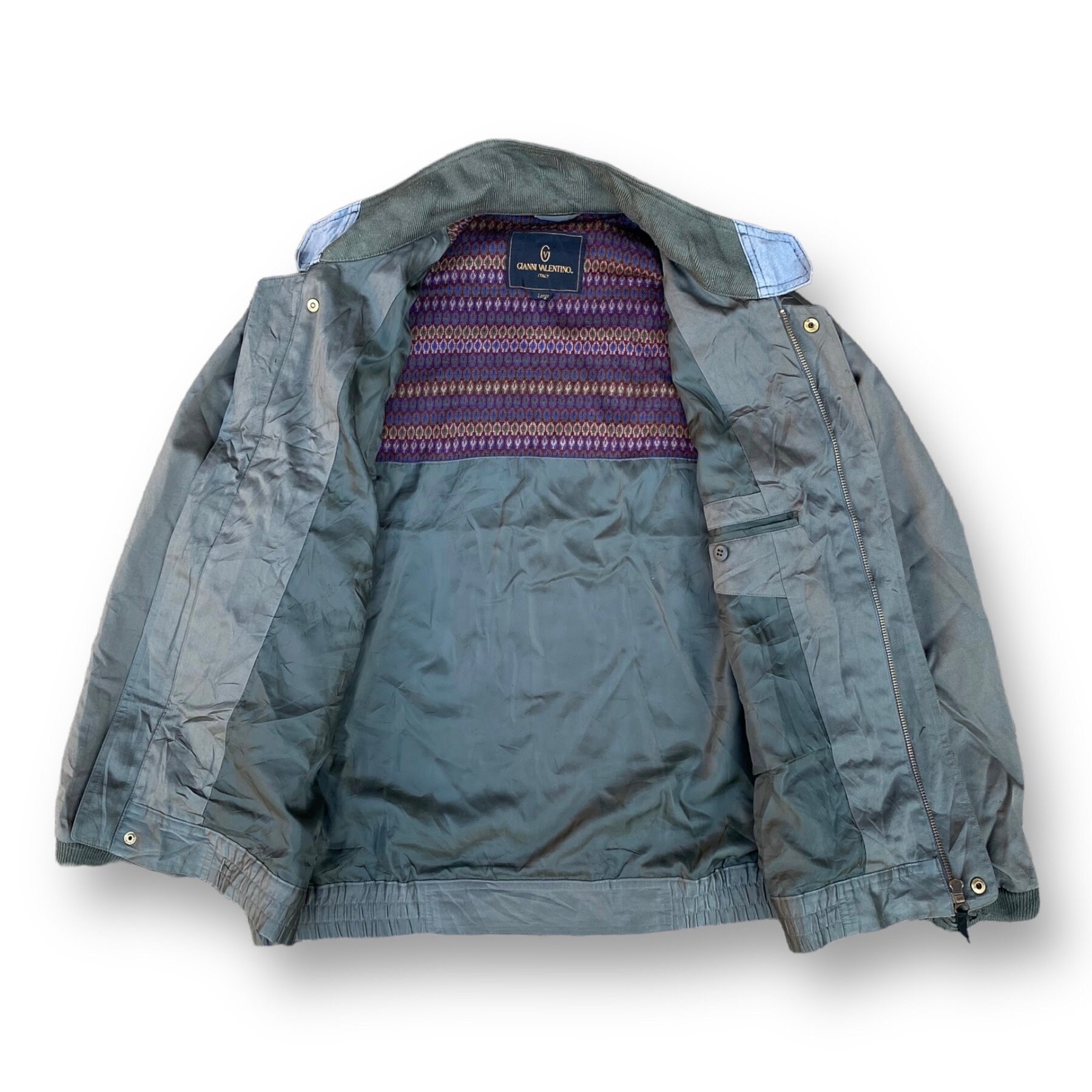 Vintage 90s Gianni Valentino Jacket Large Bomber Style Full Zipper