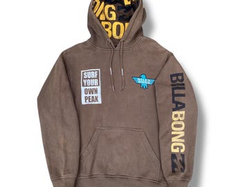 ¡Genial! Sudadera con capucha Billabong vintage Y2K, estilo surfista, talla M.