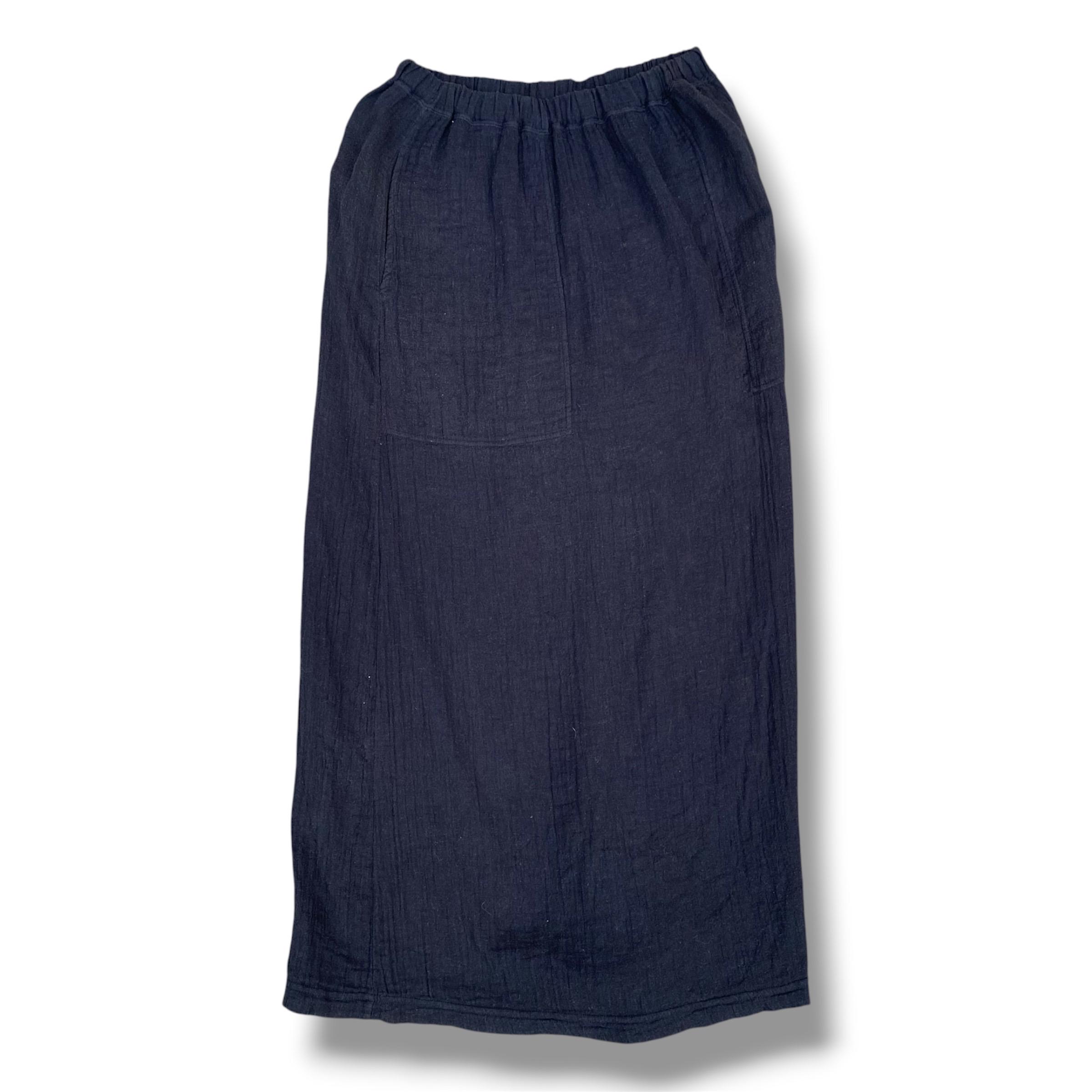plantation イッセイミヤケ　リネン　麻　ネイビー ラップロングスカート Issey Miyake Plantation Skirt - Etsy