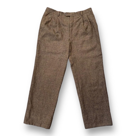 Vintage 80s/90s Christian Dior Monsieur Wool Pants Brown Coour
