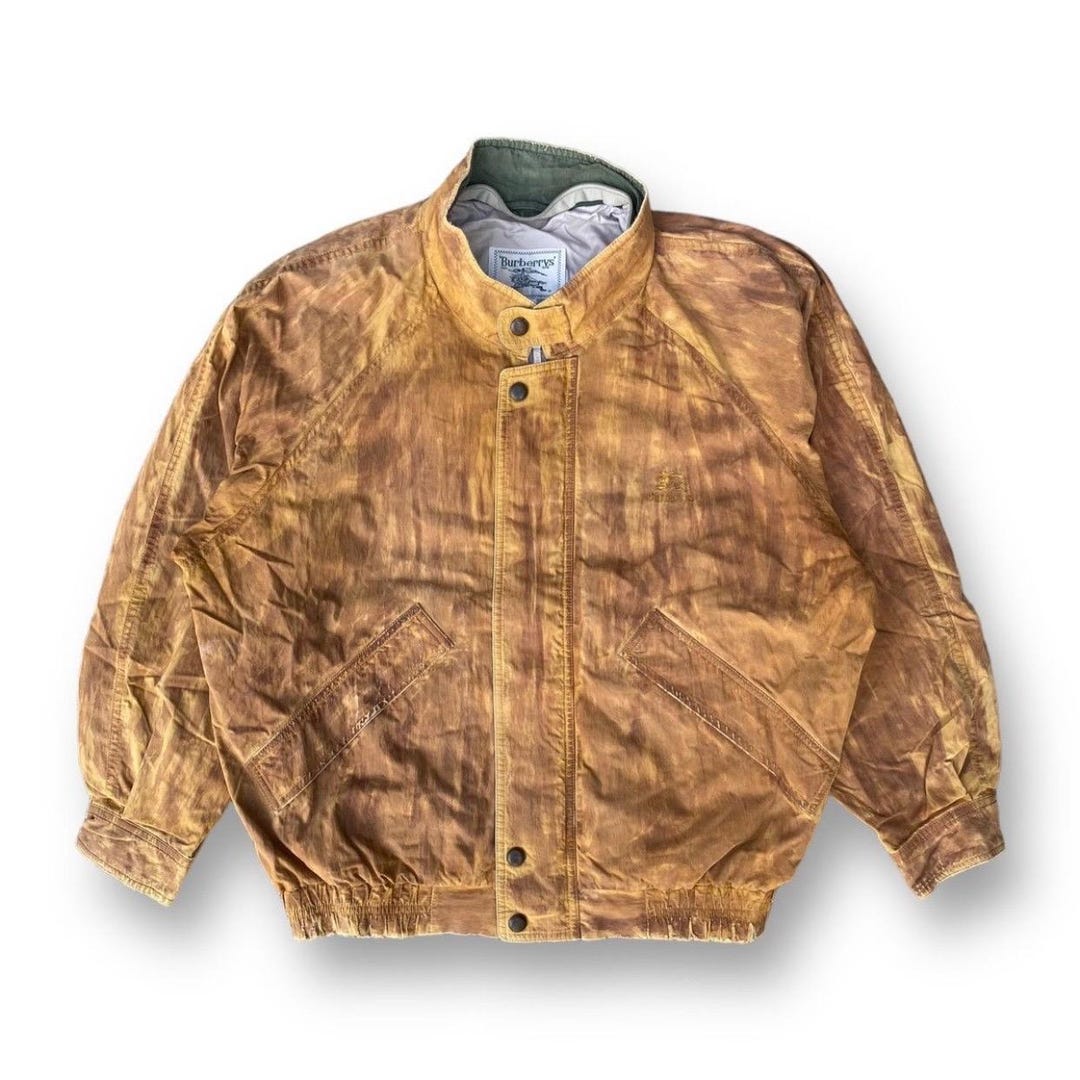 ジャケット・アウター 90s Burberry's blouson jacket vintage Rare! Vintage 90s Burberrys Bomber Jacket Medium Wood Skin Design