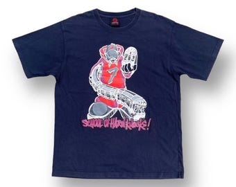Koszulka z nadrukiem w stylu vintage z lat 90., szkoła hard knock, hip-hop, streetwear, modne stroje, styl JNCO, rozmiar XL