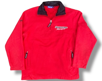 Vintage 90s Bridgestone Motorsports Racing Team Sparco Half Zipper Fleece Sweatshirt Jacket Embroidered Spell Out Logo Made in Italy Size M