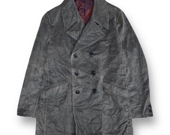 Veste pardessus vintage Tornado Mart grande veste en cuir suédée boutonnée tenue fabriquée au Japon Style formel décontracté trench-coat vintage taille L