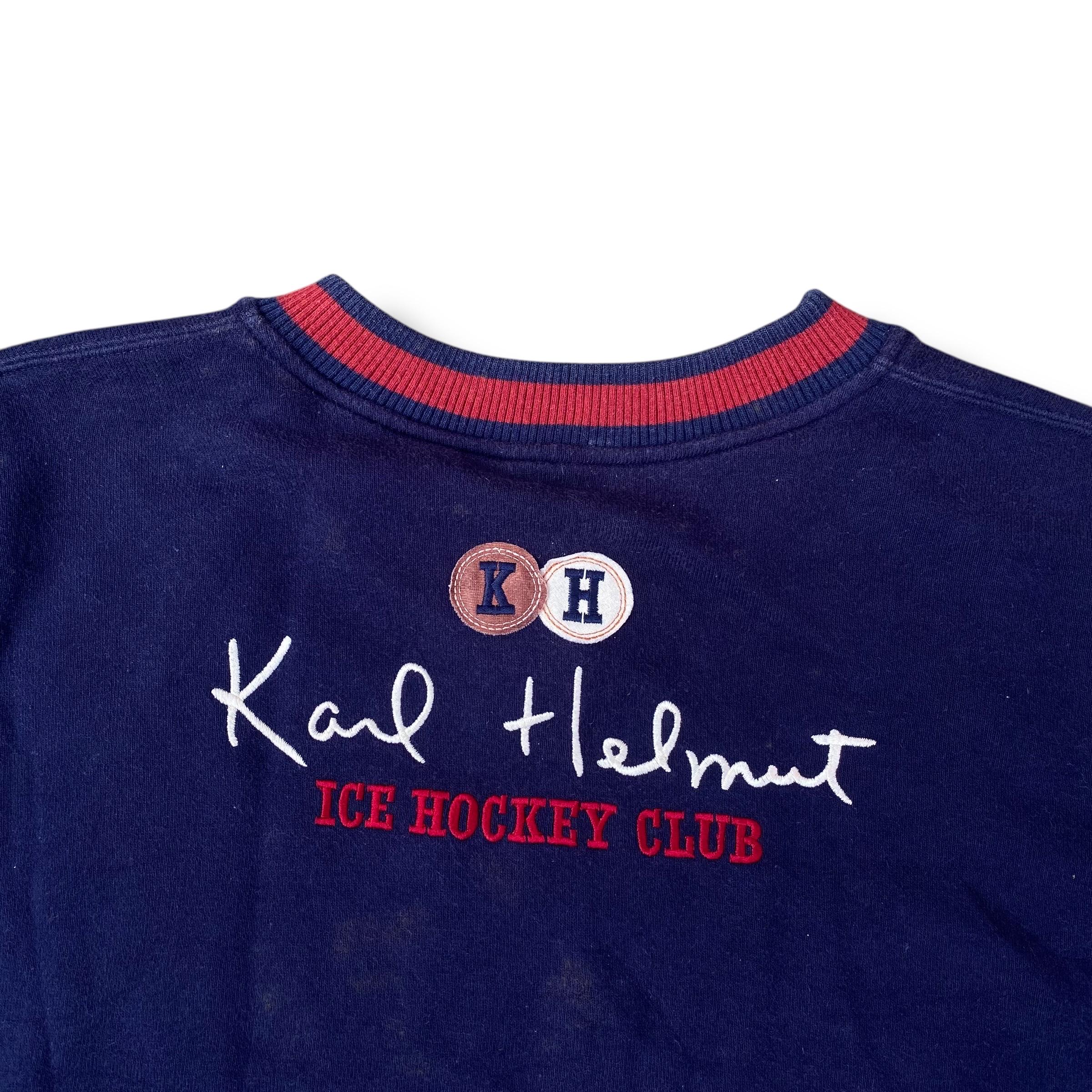 Vintage 90s Karl Helmut Ice Hockey Club Sweatshirt Embroidery