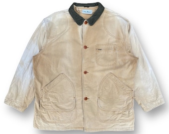 Insane! Vintage 90s L.L. Bean Blanket Lined Chore Jacket Double Extra Large Workwear Multipocket Made in USA Size 2XL