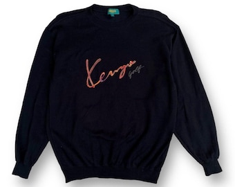 Vintage 90s Kenzo Golf Embroidered Sweatshirt L Size Grey