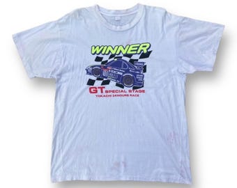 Vintage 90s GT Special Stage Tokachi 25 Hours Race Shirt Large Motor Sport Racing Team Promo Tee International Japan Speedway Endless Size L