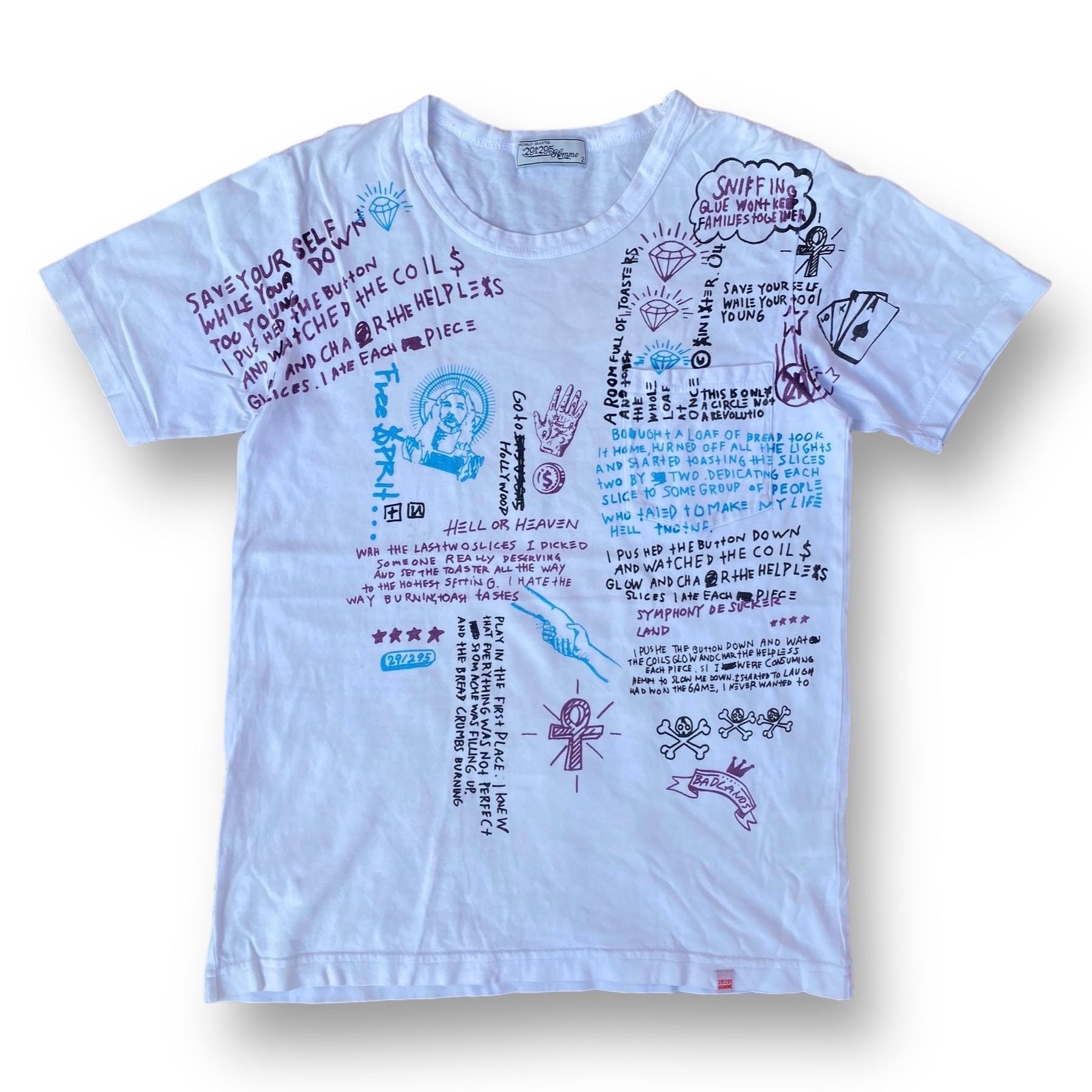 ミュージシャン H Vintage 291295 Homme Japanese Designer All Over Print Script