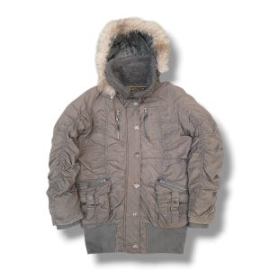 Chaqueta parka estilo militar vintage Airforce Tipo 0-1 con múltiples bolsillos, talla XL.
