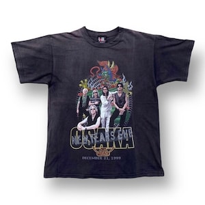 ヴィンテージ 90年代 エアロスミス バンド Tシャツ ミディアム アメリカン ロック バンド 大阪 大晦日 1999 ロア・オブ・ザ・ドラゴン ワールドツアー タグ ジャイアント サイズ M