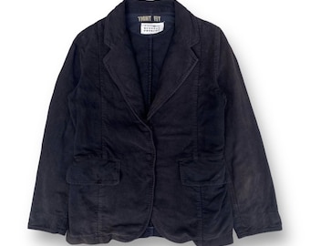 Blazer vintage Martin Margiela de doble bolsillo, negro, talla S. Diseño de moda belga. Chaqueta formal e informal.