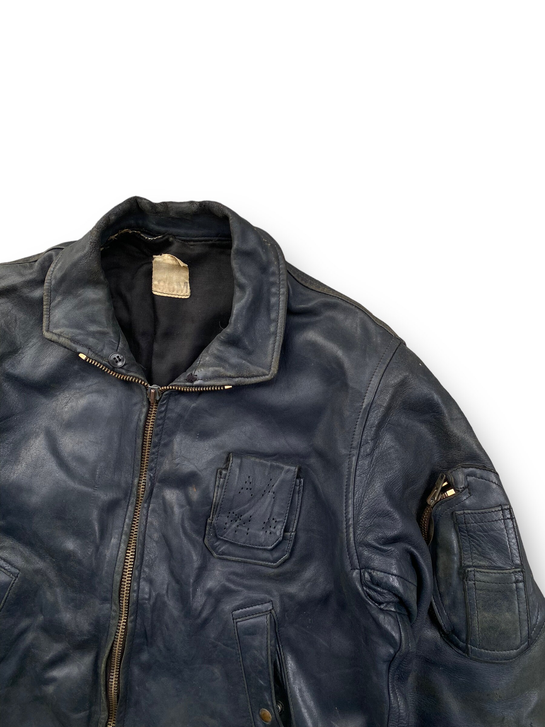 1950s French army leather jacket