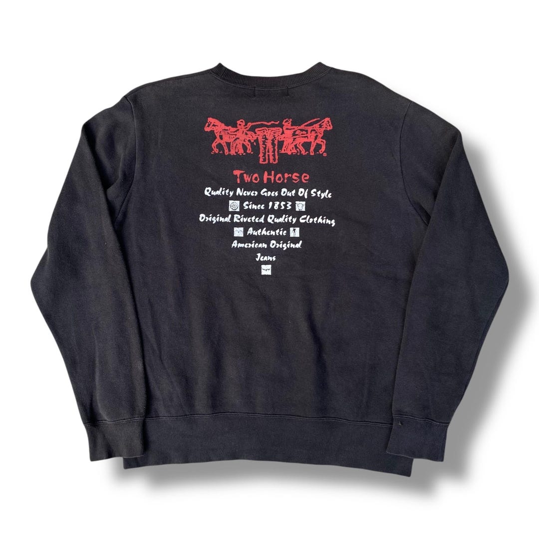 Vintage 90s Levis Red Tab Tops Sportswear Sweatshirt Two Horse