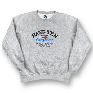 Vintage Hang Ten California Sweatshirt Original Surfers Pull Over Crew Neck Size M