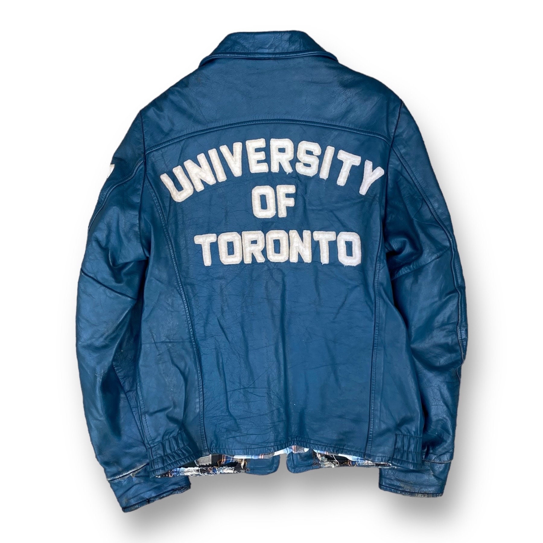 Vintage 80's University of Toronto Argonauts Leather Jacket