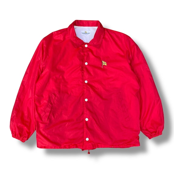 Vintage 90s Dunlop Open Golf Coach Jacket Snap Button Big Backhit