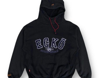 Sudadera con capucha de la marca Ecko Unltd de los años 90, estilo hip hop, talla M
