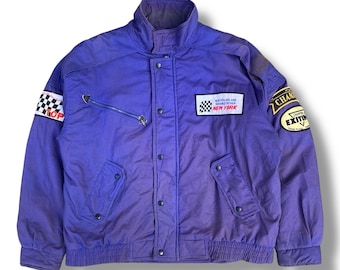 Vintage 90s Racing Bomber Jacket Top Leader by Dormelson Racing Team Motorsport Grand Prix Motorcycle Circuit Race Size M