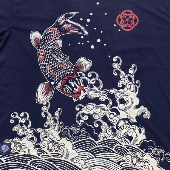 Vintage Satori Floral Koi Fish Shirt Double Extra Large Inspired