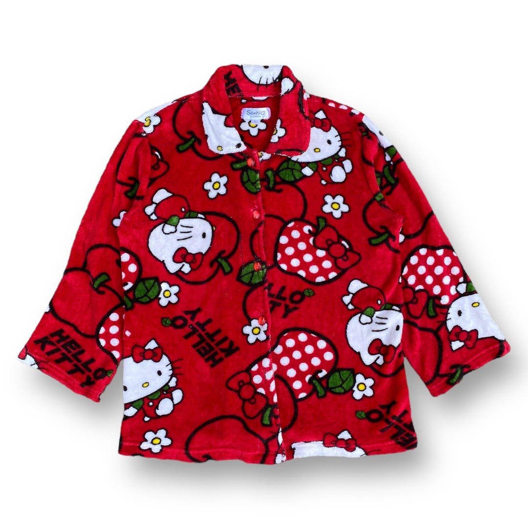 Vintage 90s Hello Kitty Fleece Jacket Medium Fiction