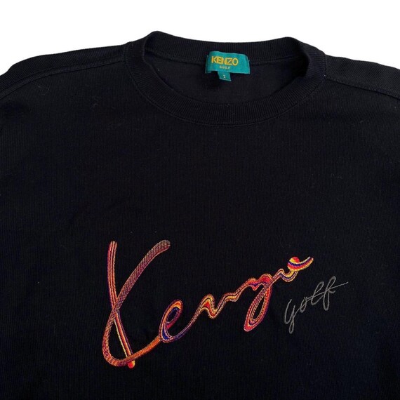 Vintage 90s Kenzo Golf Sweatshirt Made in Japan Cotton Black