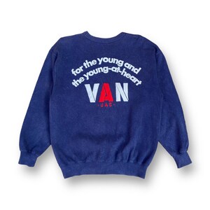 Vintage 90s Van Jac Sweatshirt Large Embroidery Spell Out Pullover Casual Streetwear Style Outfits Made in Japan Size L