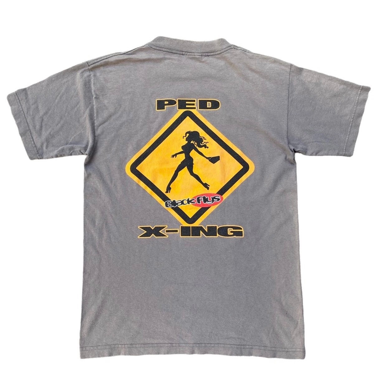 Vintage 90s Black Flys Ped X-ing Shirt Medium Skateboard 