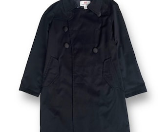 Sleek! Vintage Comme Des Garcons Long Blazer Coat Jacket Small Crossover H&M Japanese Brand Button Down Parka Style Designer Size S