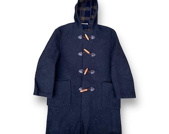 1950s Lodenfrey Navy Blue Duffle Coat With Wooden Toggle Buttons