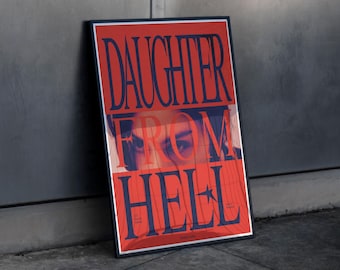 Pôster inspirado em Gracie Abrams, "Daughter From Hell" | Presente para amantes da música | Arte de parede com tipografia contemporânea | Impressão digital para download | Gracie